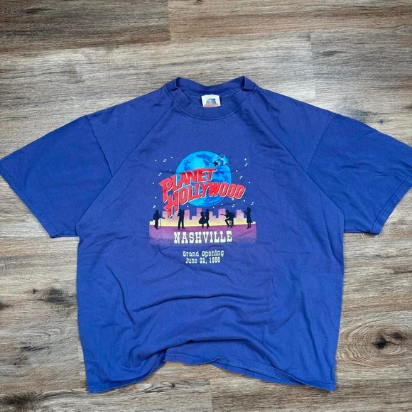 Vintage 90s‎ dated planet hollywood nashville grand opening graphic tee - Picture 1 of 4
